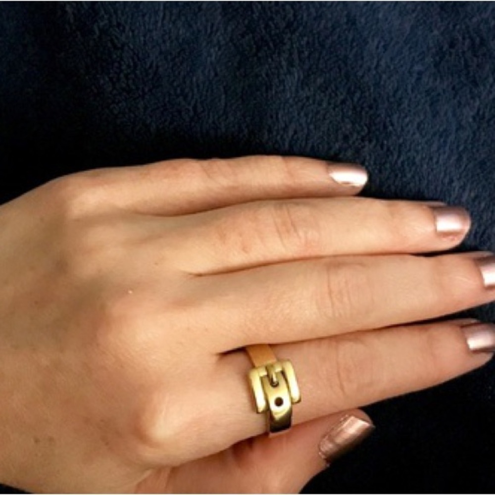 Michael Kors Yellow Gold Buckle Ring size 7 new WITHOUT tags